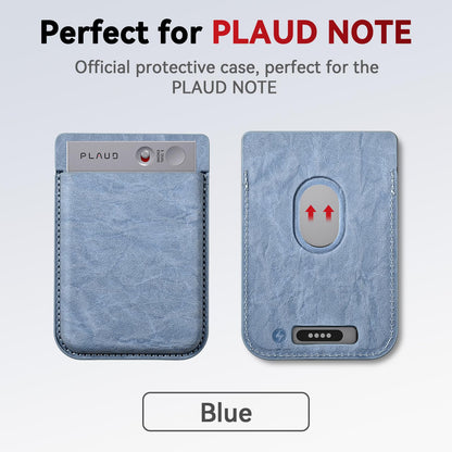 Magnetic Carrying Leather Case for PLAUD Note AI Voice Recorder – Thin Phone Wallet Attachment, Compatible with All Phone Sizes Blue (Original Equipment Included, No Additional Purchases Needed)