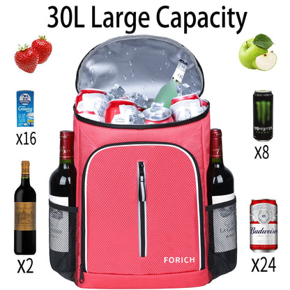 FORICH Soft Cooler Backpack Insulated Waterproof Cooler Bag Leak Proof Portable Backpacks to Work Lunch Travel Beach Camping Hiking Picnic Fishing Beer for Men Women (Watermelon Red)