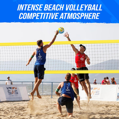 Patiassy Portable Professional Outdoor Volleyball Net Set with Winch System, Adjustable Height Aluminum Poles, Volleyball with Pump and Carrying Bag for Backyard Beach