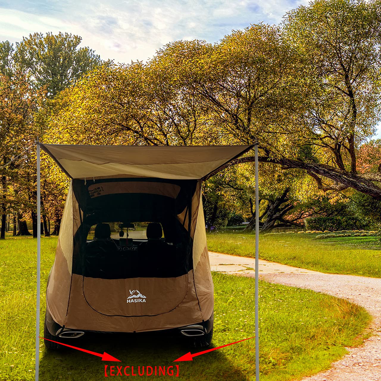 Hasika Camping Tent 2 Person Sun Shade Privacy Shelter Easy Set Up 120 Seconds Waterproof 3000MM UPF 50+ Yellow (Large)