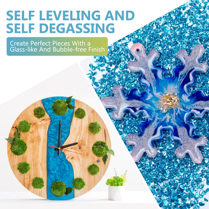 OcePor Epoxy Resin-38OZ, Crystal Clear Epoxy Resin Kit, No Yellowing No Bubble Art Resin Casting Resin for Art Crafts, Jewelry Making, Wood & Molds(19OZ x 2)