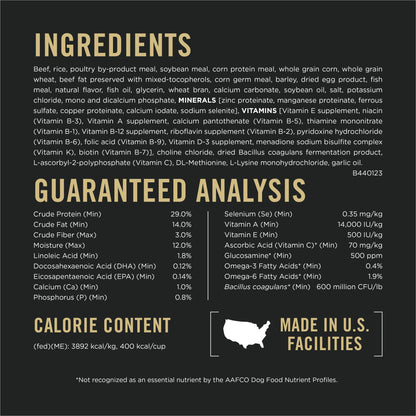 Purina Pro Plan Adult 7 Plus Complete Essentials Shredded Blend Beef and Rice Formula High Protein Dog Food for Senior Dogs - 34 lb. Bag