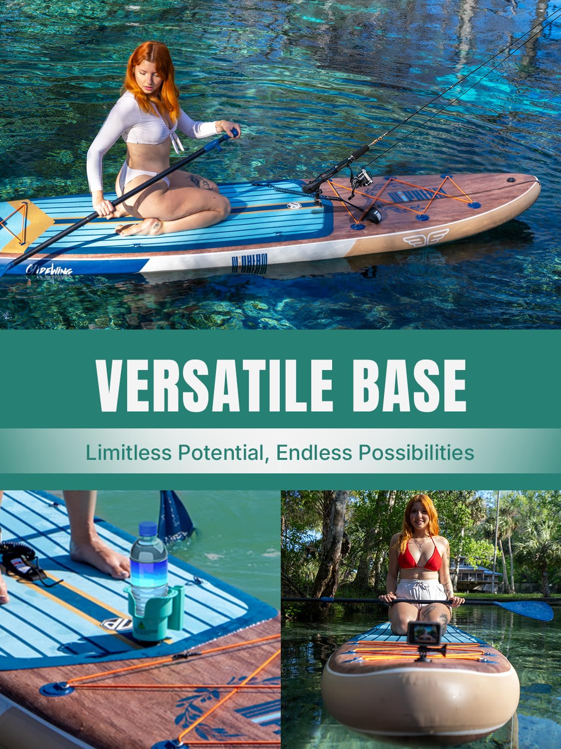 Niphean Inflatable Stand Up Paddle Board with Stabiltrac Fin Design and Durable SUP Accessories, 11’ Stable Inflatable Paddle Boards for Adults & Youth of All Skill Levels