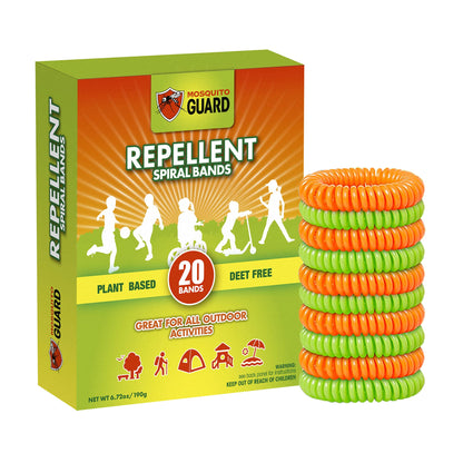 Mosquito Guard 20 Deet Free Mosquito Repellent Bracelets for Kids - Camping Essentials Bug Repellent Bracelets - Mosquito Repellent Outdoor Patio Bands - Summer Essential Bug Bracelets Repellent Kids