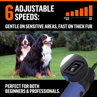 Professional Dog Grooming Clippers for Thick Coats - Shears Heavy Duty Hair Cutting Kit - Large Dog Shaver Set - Pet Trimmer for XL Large Dogs, Horses, Livestock