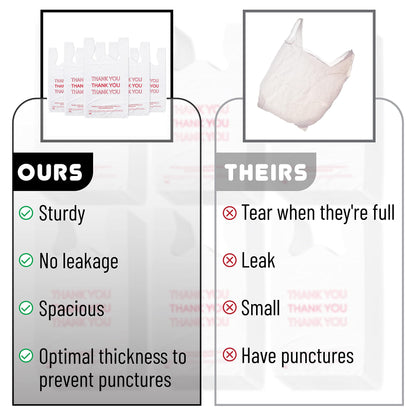 Mr. Pen - Thank You T-Shirt Bags, 11.6" x 6.5" x 21", 100 Pack, Plastic Bags with Handles