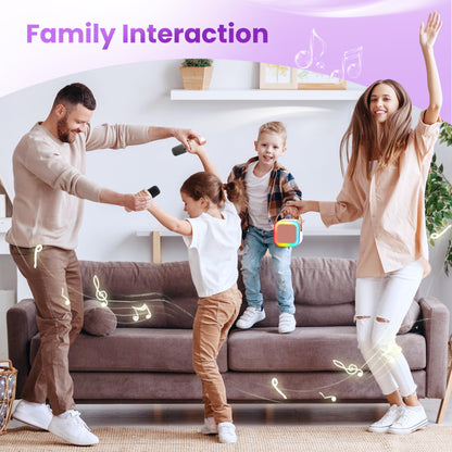 Peski Karaoke Machine for Kids Adults, Portable Bluetooth Mini Karaoke Microphone Singing Speaker Karaoke Player with 2 Wireless Mic, Birthday Gifts for Girls Boys Family Home Party(Rose Gold)