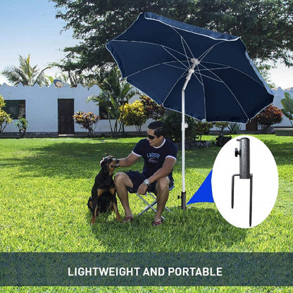 AMMSUN Adjustable Portable Umbrella Base, Upgraded Heavy Duty Metal Holder-Stand-Sand Grass Auger,for Flag, Umbrella, Fishing Rod, Outdoor Park Patio Beach Ground Ideal for Use in Soil, Grass
