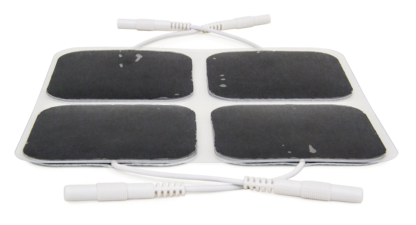 reserv 2" x 2" Premium Re-Usable Self Adhesive Electrode Pads for TENS/EMS Unit, Fabric Backed Pads with Premium Gel (Latex Free) (4 Pack (160 electrodes)
