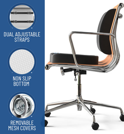 Everlasting Comfort Doctor Recommended Memory Foam Seat Cushion for Office Chairs & Car Seat - Ergonomic Office Desk Accessories for Tailbone Pain Relief, Sciatica & Back Support