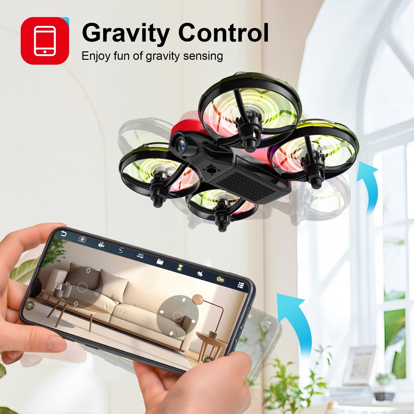 Swifsen Drone with Camera for Kids and Beginner,Birthday Gift Toy for Boys and Girl,Indoor Quadcopter Plane for Boy,Small Helicopter with Auto Hovering, 3D Flips, Headless Mode,2 Batteries
