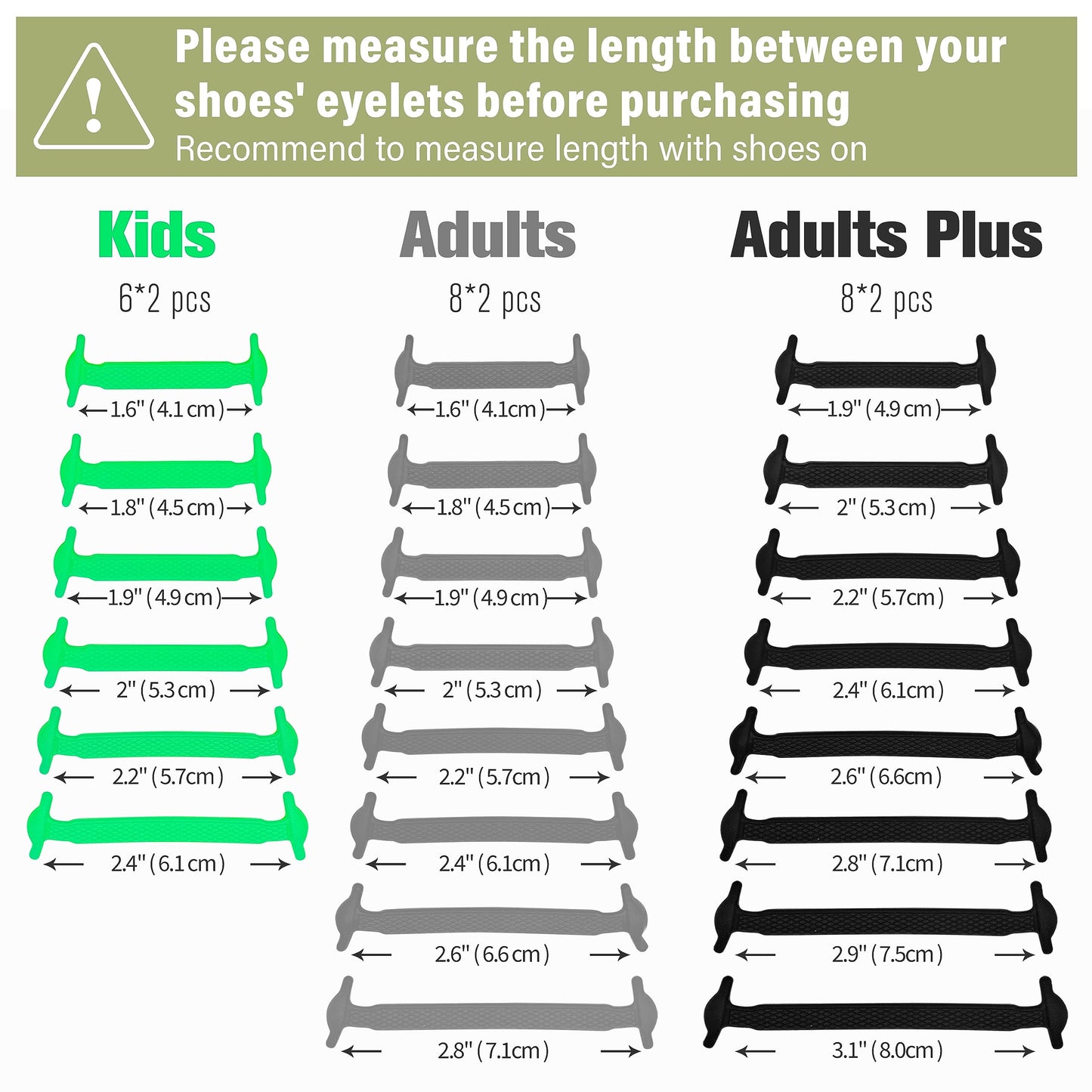 INMAKER No Tie Shoe Laces for Adults and Kids, Elastic Shoelaces for Sneakers, Rubber Silicone Tieless Laces