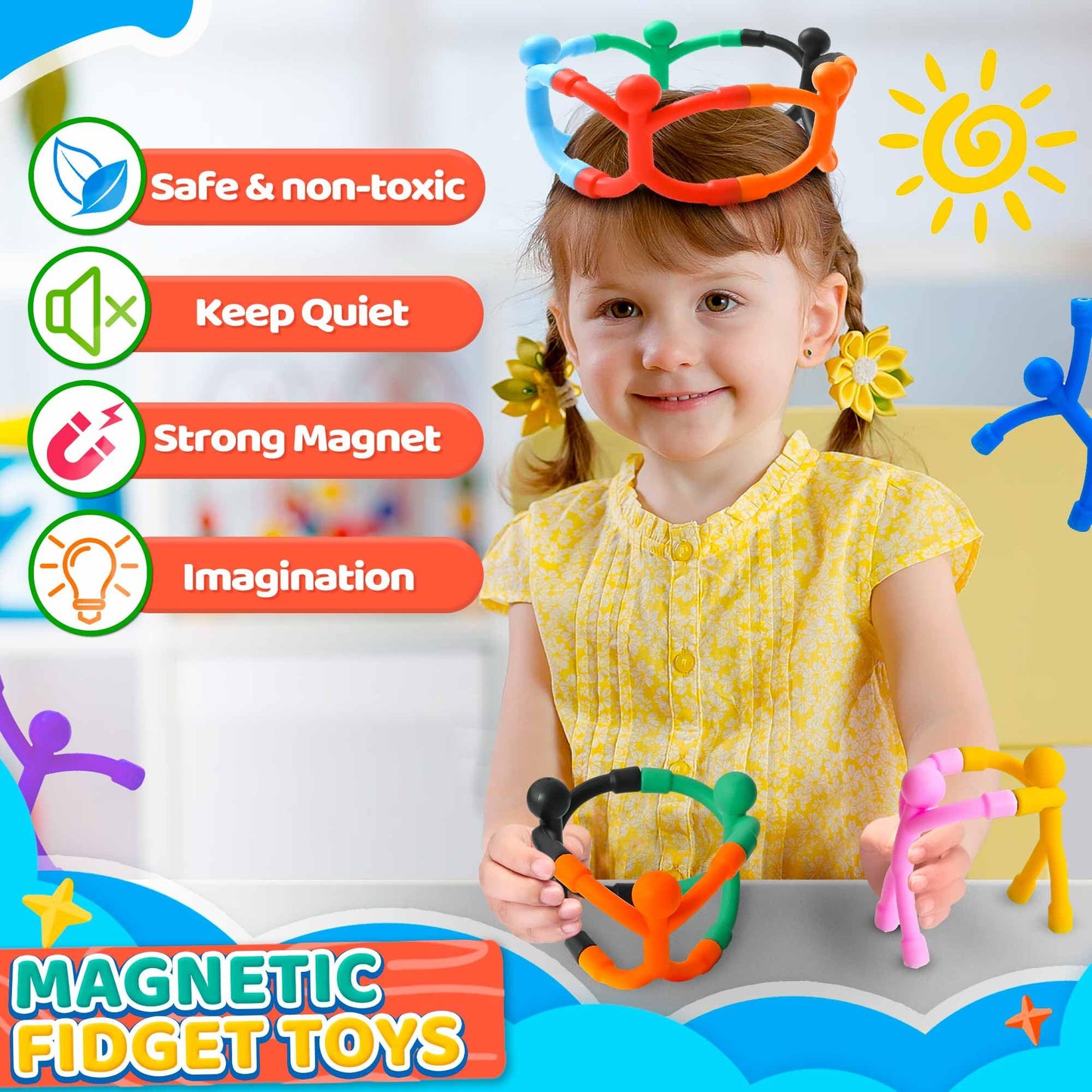Magnetic Travel Toys for Toddlers Kids 5PCS, Airplane Car Travel Activities Essential, Fidget Toys Road Trip ‌Sensory Toy, Fidgets for Classroom Toys for 3 4 5 6 7 8 Year Old, Gifts for Boys and Girls