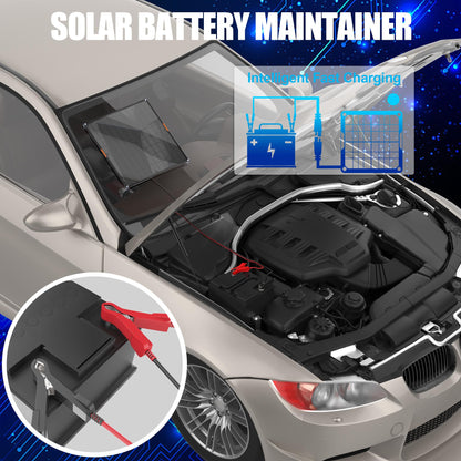 OYMSAE 20W 12V Solar Panel Car Battery Charger Portable Waterproof Power Trickle Battery Charger & Maintainer for Car Boat Automotive RV with Cigarette Lighter Plug & Alligator Clip