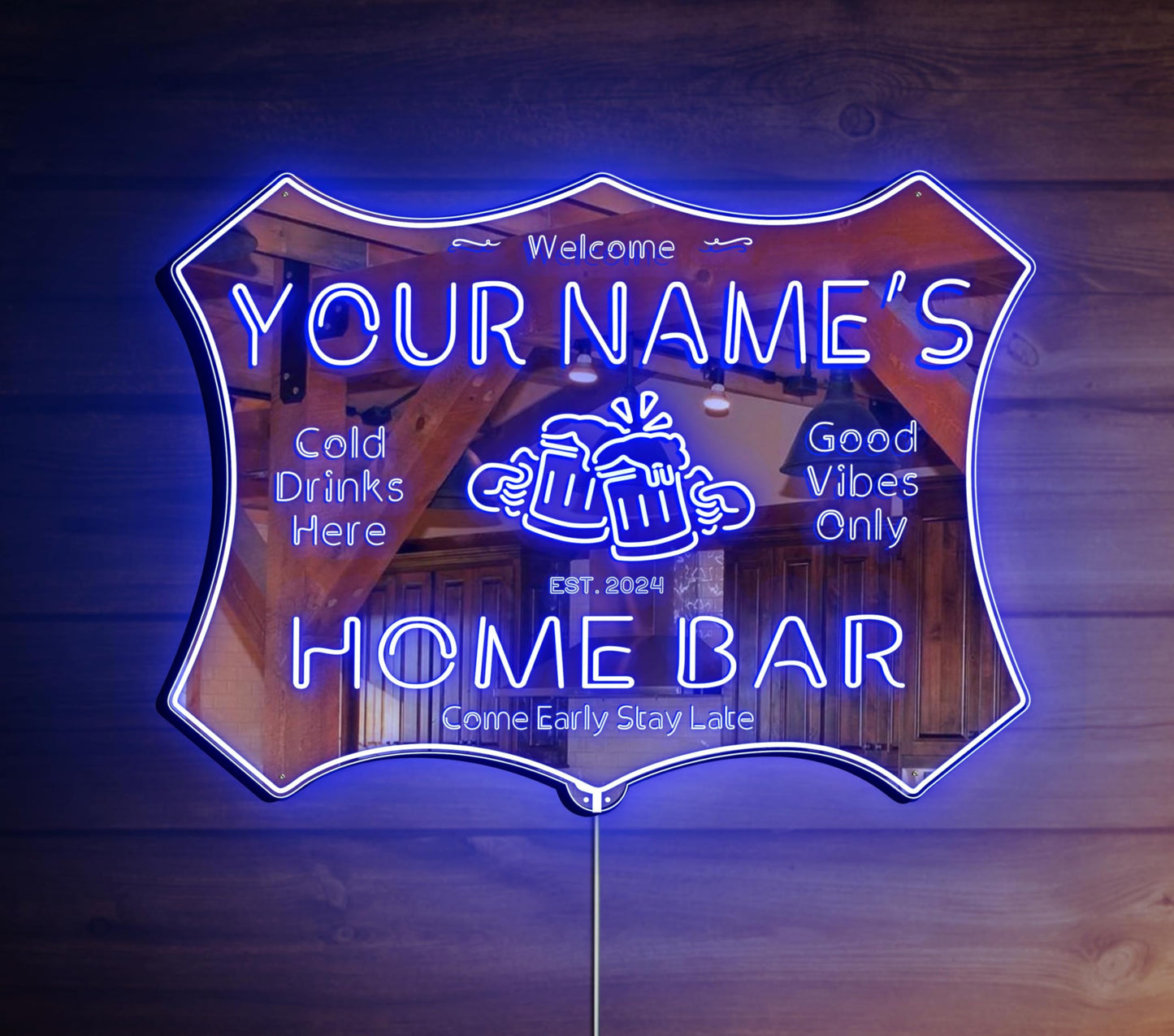 ADVPRO Personalized Your Name Home Bar RGB Dynamic Glam LED Sign - Cut-to-Edge Shape - Smart 3D Decoration - Multicolor Signage st06s86-fnd-p11d-tm-c