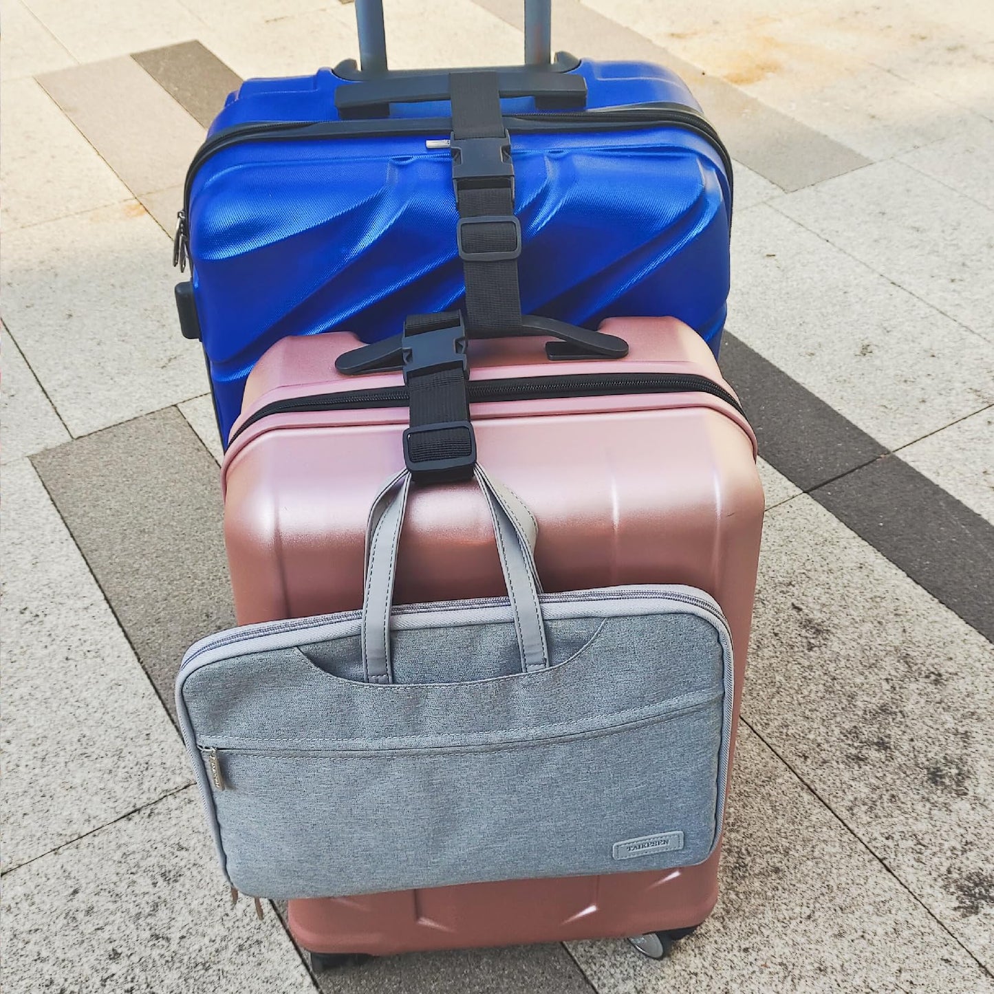 2PCS 22 inch Add a Bag Luggage Straps for Suitcase, Adjustable Suitcase Strap, Travel Accessories Travel Attachment for Connecting Two Suitcases or Smaller Packages Together -Black