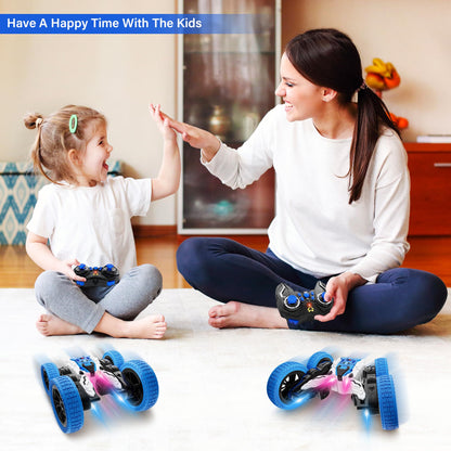 Remote Control Car, Double Sided RC Car, 4WD Off-Road Stunt Car with 360° Flips, 2.4Ghz Indoor Outdoor All Terrain Rechargeable Electric Toy Cars Gifts for Boys Kids 3 4 5 6 7 8 9 10 11 12 Year Old
