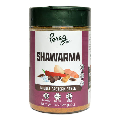 Pereg Shawarma Spice Seasoning (4.25 Oz) - Spice Rub for Meat, Beef, Gyro & Poultry – Grill Flavor – Middle Eastern Spice Mix - Mediterranean - Non-GMO & Vegan