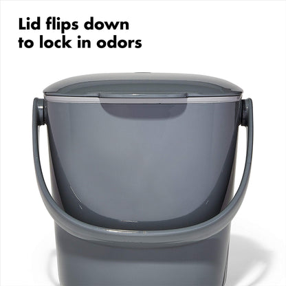 OXO Good Grips Easy-Clean Compost Bin, Charcoal - 0.75 GAL