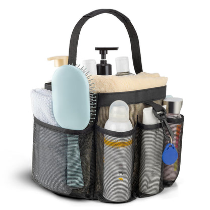 Mesh Shower Caddy Portable for College Dorm Room Essentials with 8-Pocket Large Capacity,Quick Dry Shower Bag for Bathroom, Beach,Gym
