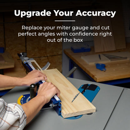 Kreg KMS7102 Table Saw Precision Miter Gauge System - Factory Calibrated - with Miter Gauge Fence & Bar - Miter Gauge for Table Saw