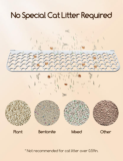 MeoWant Self-Cleaning Cat Litter Box, Integrated Safety Protection Automatic Cat Litter Box for Multi Cats, Extra Large/Odor Removal/APP Control Smart Cat Litter Box with Mat & Liner