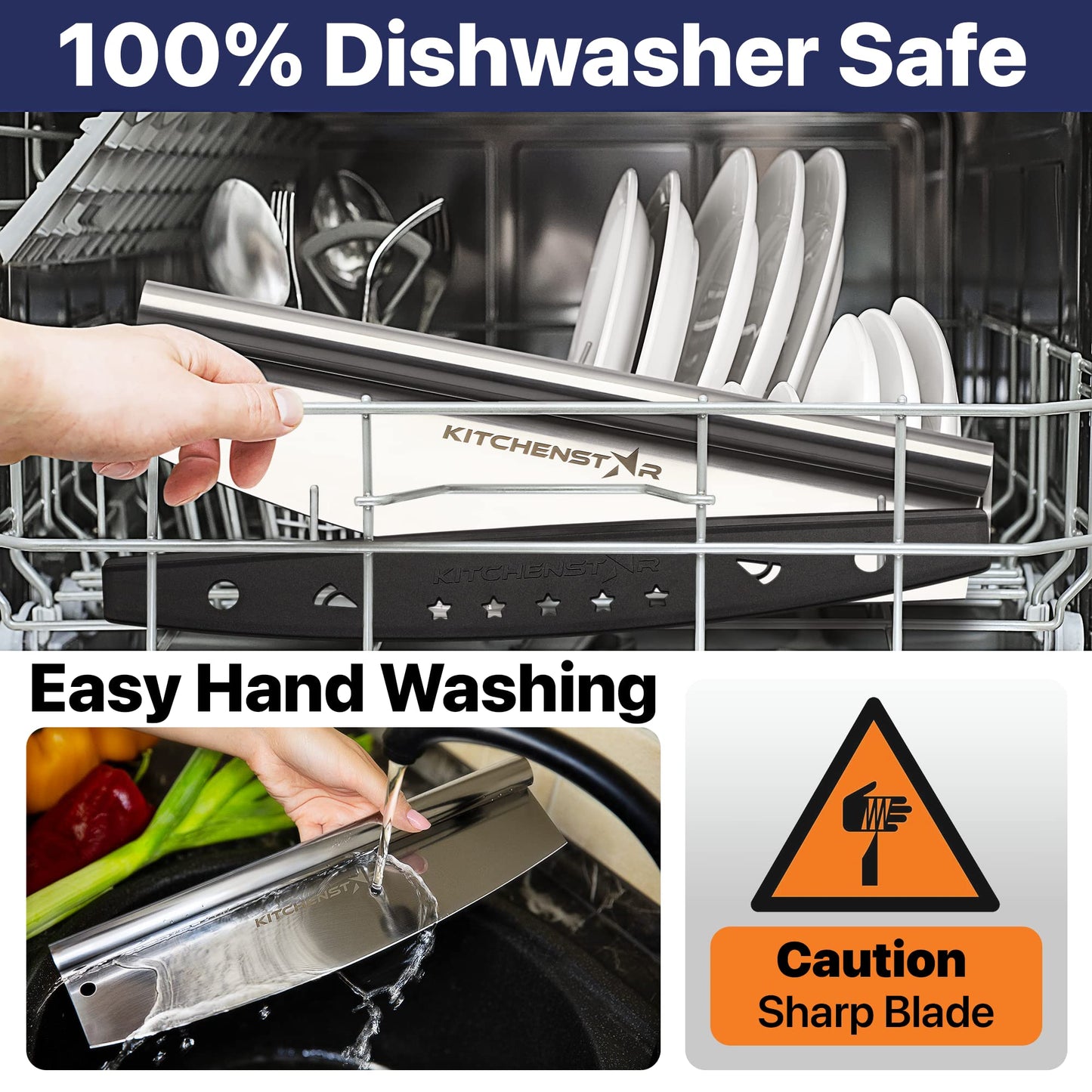 KitchenStar 16-Inch Pizza Cutter Rocker Blade - Sharp Stainless Steel Slicer Knife, Protective Cover, Dishwasher Safe, Large - Professional Pizza Oven Accessories