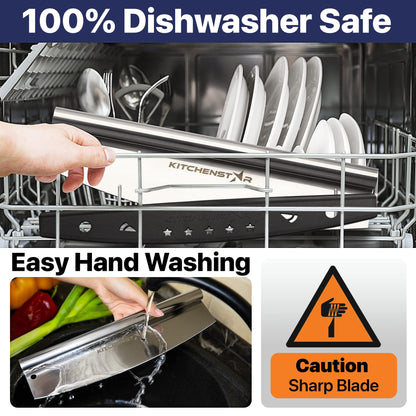 KitchenStar 16-Inch Pizza Cutter Rocker Blade - Sharp Stainless Steel Slicer Knife, Protective Cover, Dishwasher Safe, Large - Professional Pizza Oven Accessories