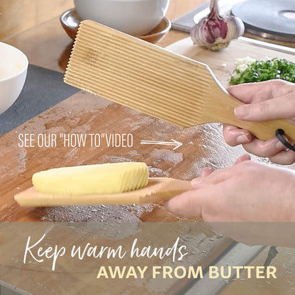 Gnocchi Boards and Wooden Butter Paddles to Easily Create Authentic Homemade Pasta and Butter Without Sticking - Set of 2 Makers - 9.5 inches