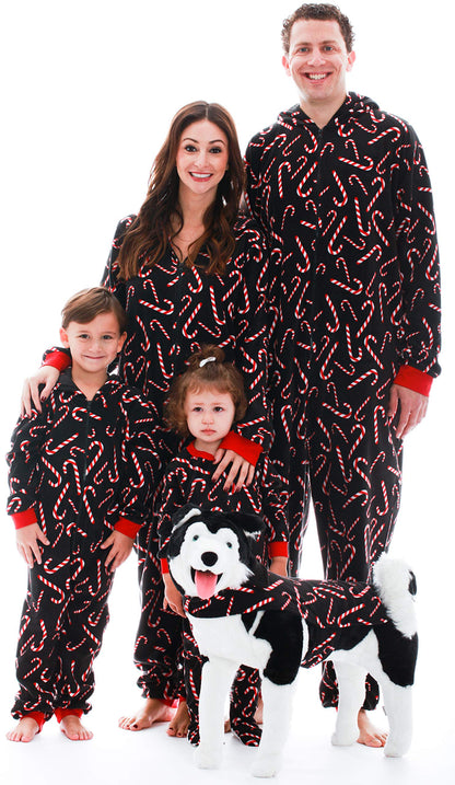 #followme Family Pajamas Candy Cane Microfleece Kids Blanket Sleeper 95517-10179-10-12