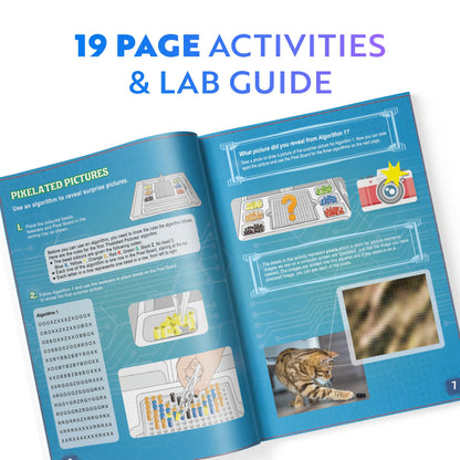 Playz My First Coding & Computer Science Kit - Learn About Binary Codes, Encryption, Algorithms & Pixelation Through Fun Puzzling Activities Without Using a Computer for Boys, Girls, Teenagers, Kids