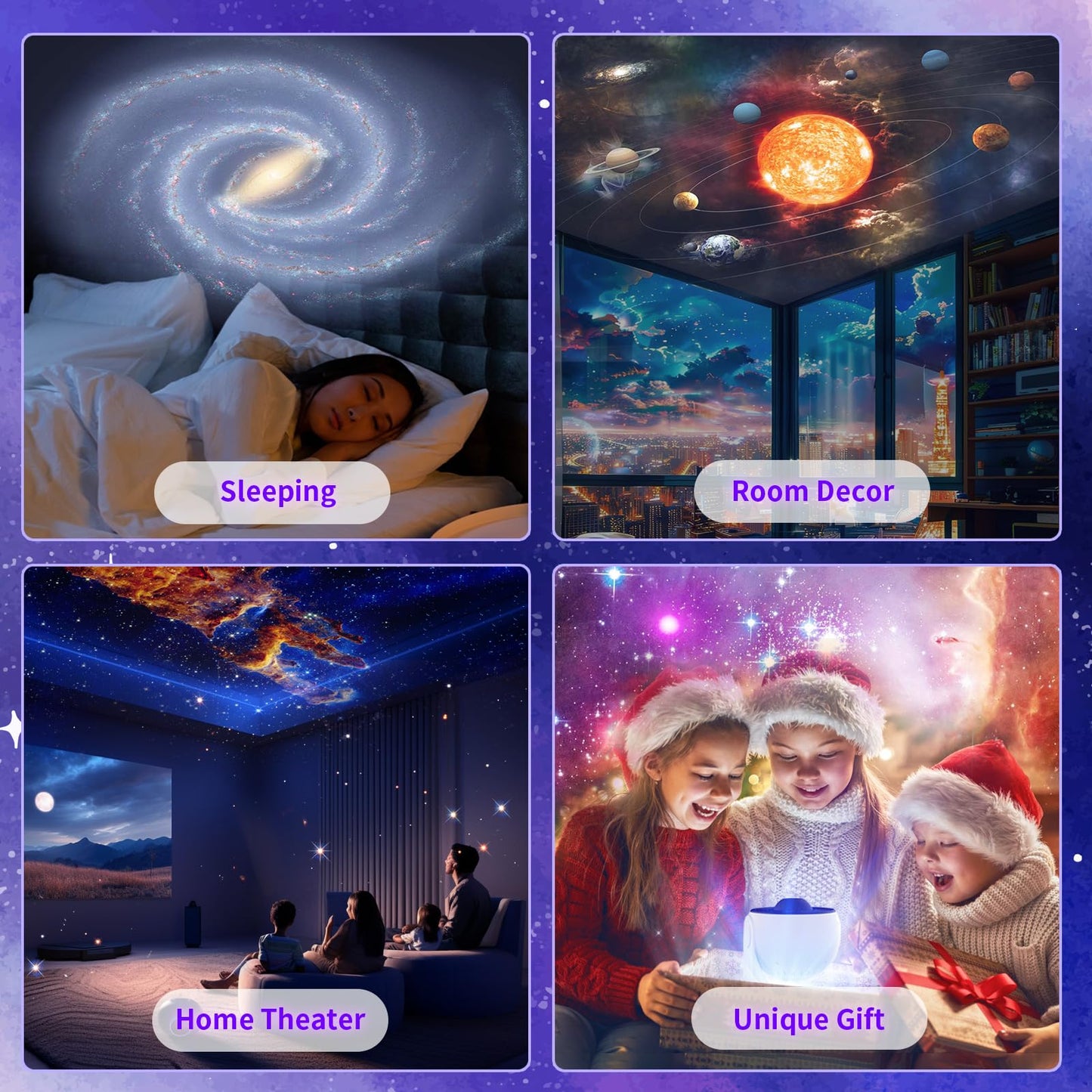 Galaxy Projector, 13 in 1 Planetarium Star Projector Realistic Starry Sky Night Light with Solar System Constellation Moon for Kids Adults Bedroom Ceiling Home Theater Living Room Decor