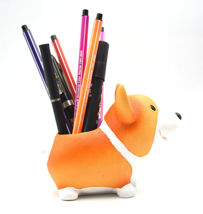 MONMOB Creative Corgi Pen Pencil Brush Holder Pot Stylish Storage Container Desk Accessories Organizer Decoration Succulent Plant Pot Office School Gift