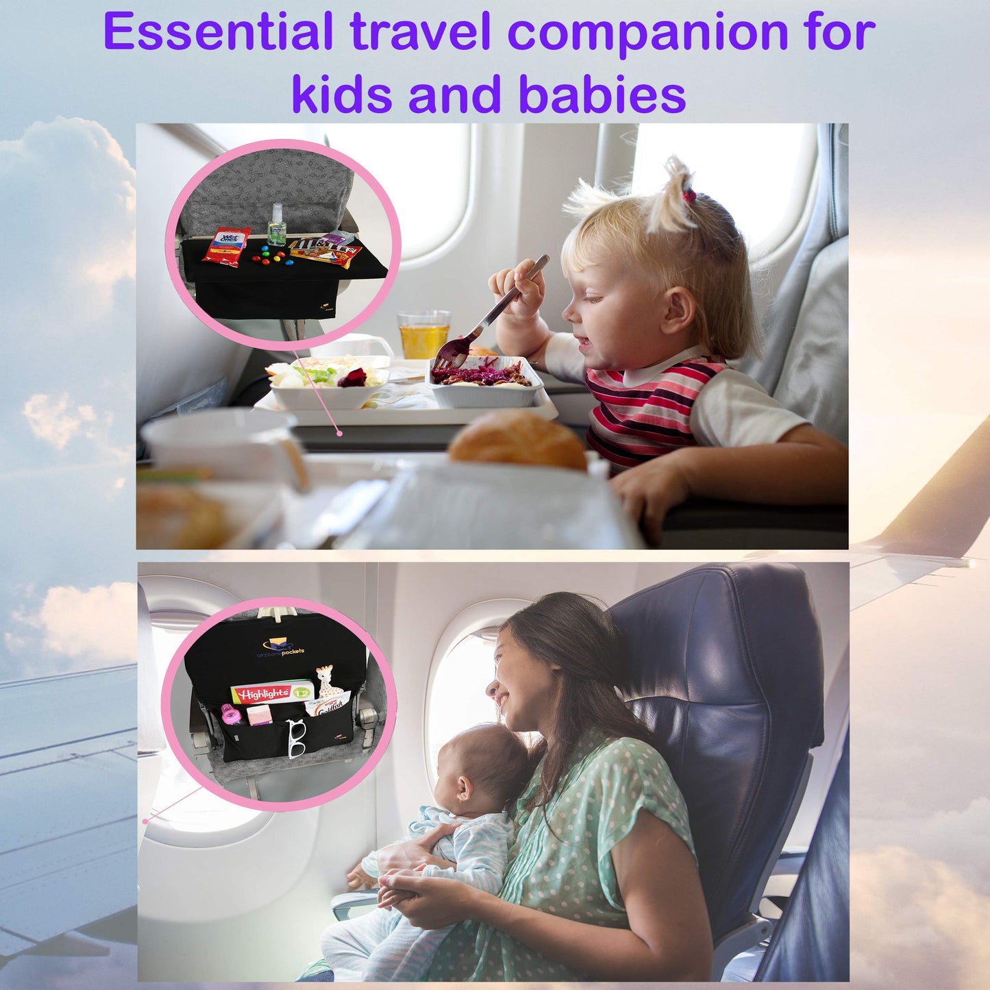 Airplane Pockets - Airplane Accessories - Plane Travel Essentials - Travel Organizer - Seat Storage Organizer - Air Travel Essentials - Seat Back Organizer - International Travel Must Haves