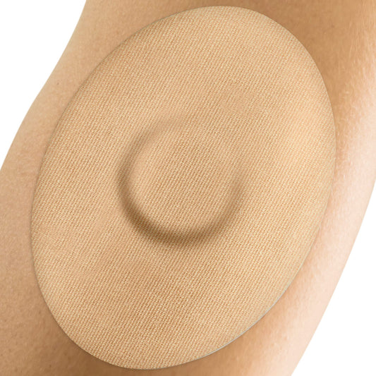 Fixic Freestyle Adhesive Patches 25 PCS – Good for Libre 1, 2, 3 & Plus – G7 & Stelo – Guardian – Waterproof Adhesive Bandages – Libre Covers – Pre-Cut Back Paper – Long Fixation for Sensor! (Tan)