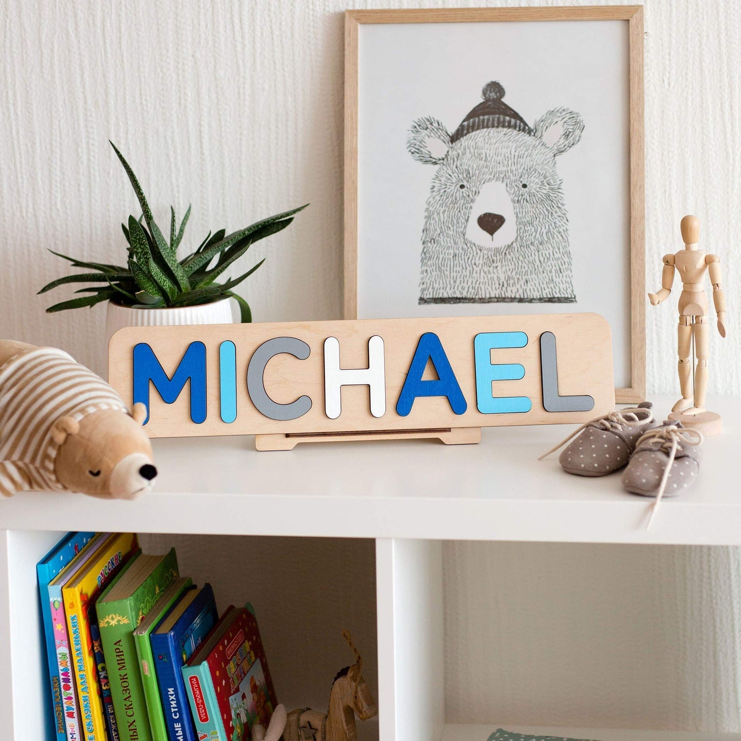 Personalized Wooden Name Puzzle for Kids Personalized Baby Name Puzzle for Toddlers Personalized Baby Gifts First Birthday Gift Wooden Puzzles Custom Toddler Learning