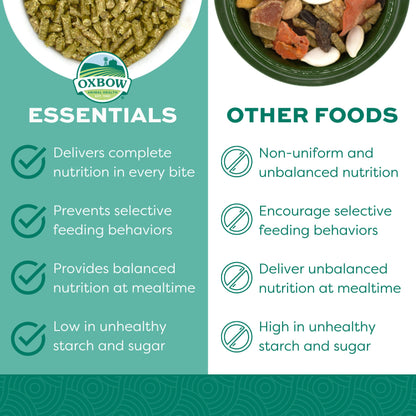 Oxbow Essentials Rabbit Food, Adult, Made with Oxbow Timothy Hay for Rabbit, Pet Pellets with Vitamins & Minerals, Small Animal Pet Products, Bunny Food, Made in USA, High Fiber, 10 lb. bag