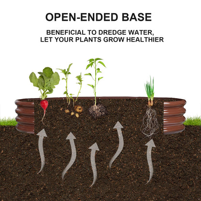Raised Garden Bed Galvanized Planter Box Outdoor, Rot-Resistant Metal Garden Bed Planter for Vegetables Flower Herb (6.5ft, Brown)