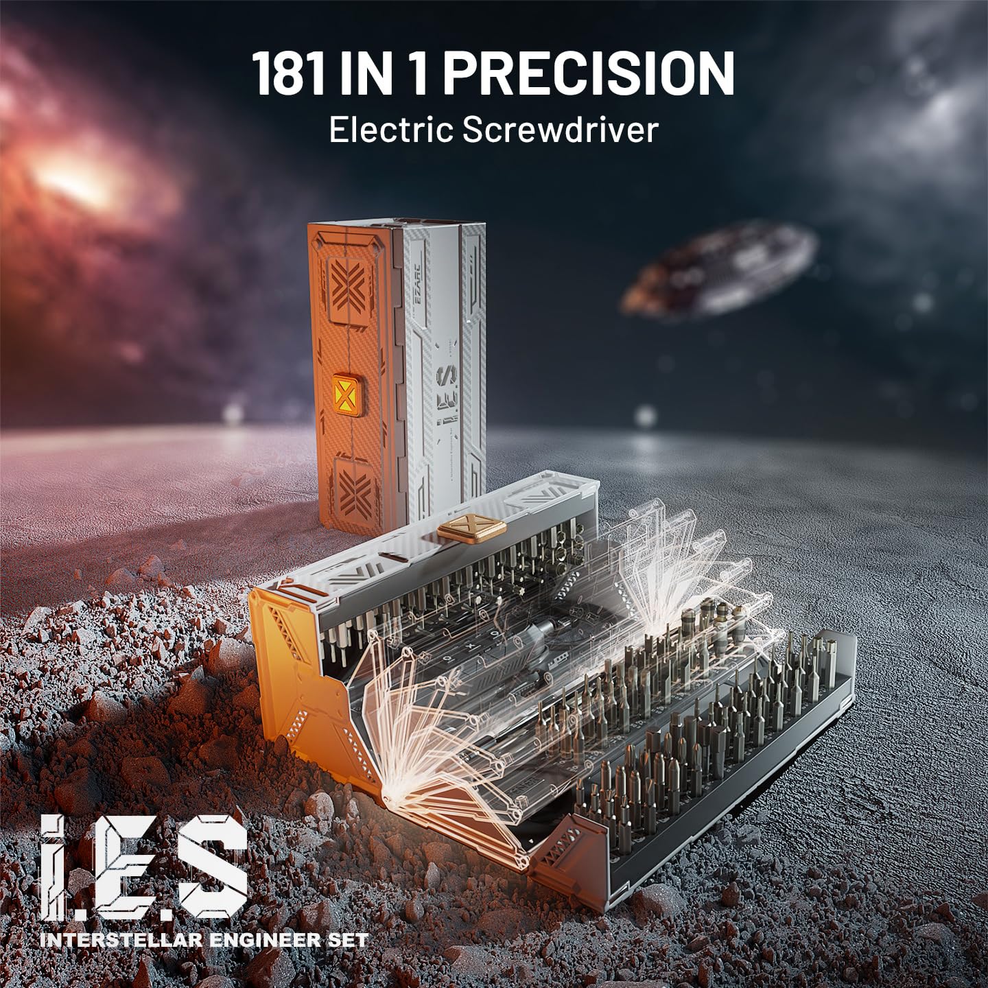 EZARC Electric Screwdriver Set, 181 in 1 Cordless Screwdriver, 3 Torque Settings with 160 Magnetic Precision Bits, Power Screwdriver Repair Tool Kit for Phone Laptop Camera Watch Computer-White