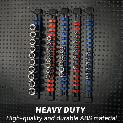 Reniteco Socket Organizer Drive ABS Tools-Socket Holder, Premium Quality 9 Pieces Holders Kit 1/4-Inch x 48 Clips, 3/8-Inch x 45 Clips, 1/2-Inch x 36 Clips