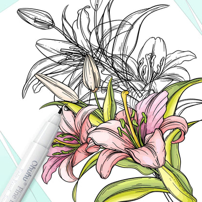 Ohuhu Fineliner Pens Micro Drawing Pens: 8-size Tips (Ultra-fine, Fine & Brush) Waterproof Pigment Black Ink for Illustration Drawing Journaling Sketching for Artist Beginners