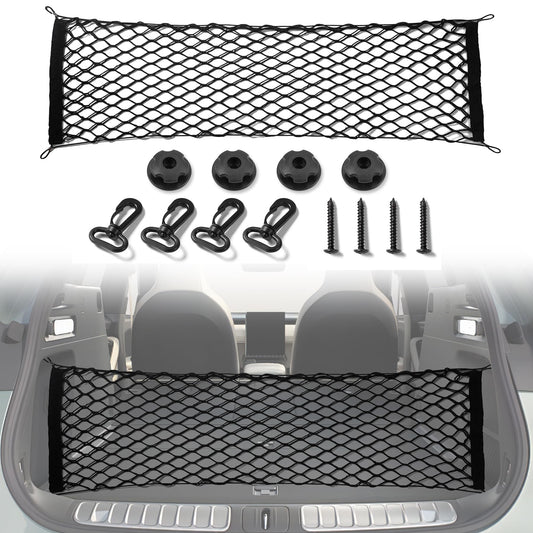 Amiss Cargo Net Stretchable. Adjustable Elastic Trunk Storage Net with Hook for SUVs, Cars and Trucks, Car Exterior Accessories (43.3x15.8 Inch)