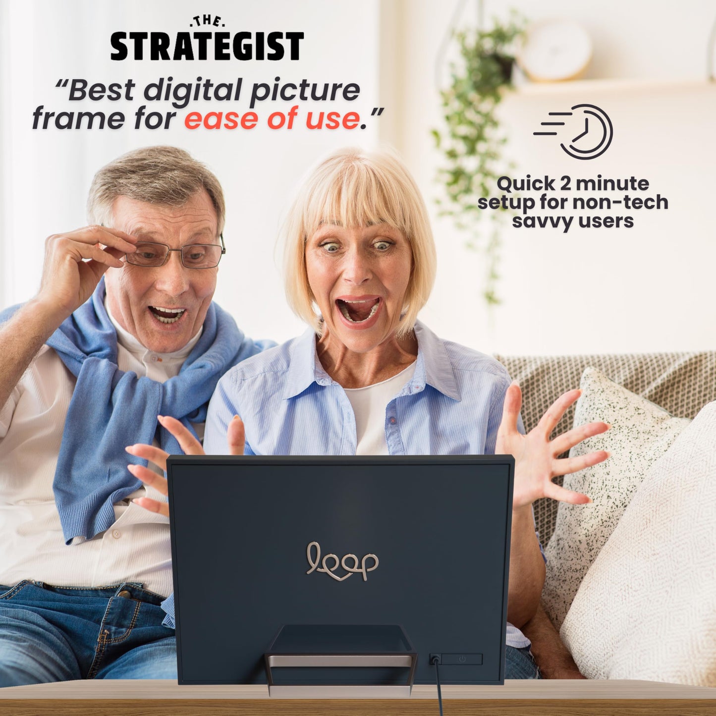 Loop Wi-Fi Digital Picture Frame with Touch Screen, 10-Inch Display, The Only Frame to Offer Text Message Photos Direct to Frame, Easy to use App, Gift to Keep Friends and Family Connected