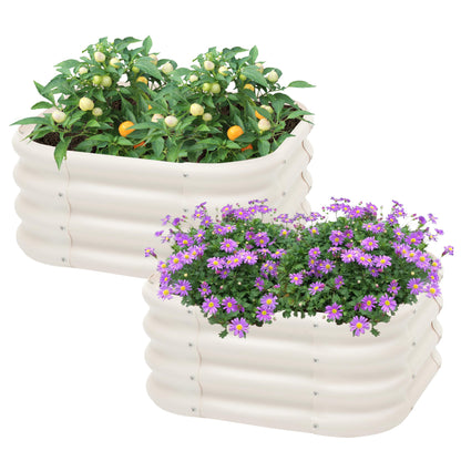 2-Pack 2x1ft Galvanized Raised Garden Bed, Outdoor Planter Bed, Metal Planter Box for Gardening and Planting