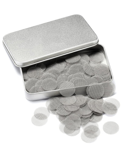 200 PCS 3/4 Inch Stainless Steel Pipe Screens, 3/4 Inch Metal Pipe Screen with Metal Box