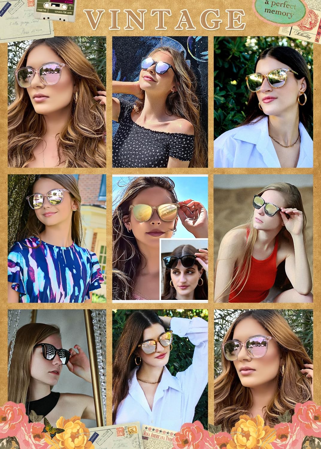 FIMILU 2 Packs Sunglasses for Women Polarized UV400 Protection Lens Big Frame Fashion Glasses Trendy Stylish Shade