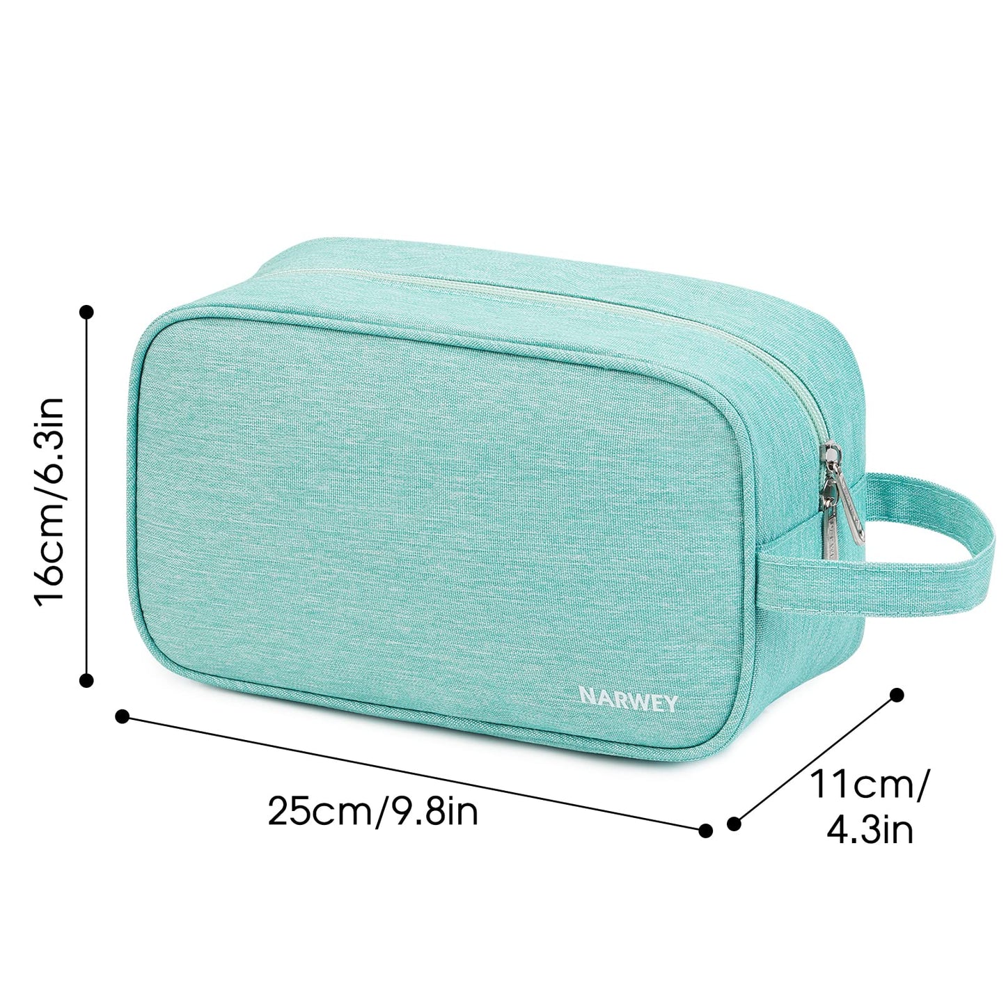 Narwey Travel Toiletry Bag for Women Traveling Dopp Kit Makeup bag Organizer for Toiletries Accessories Cosmetics (Mint Green)