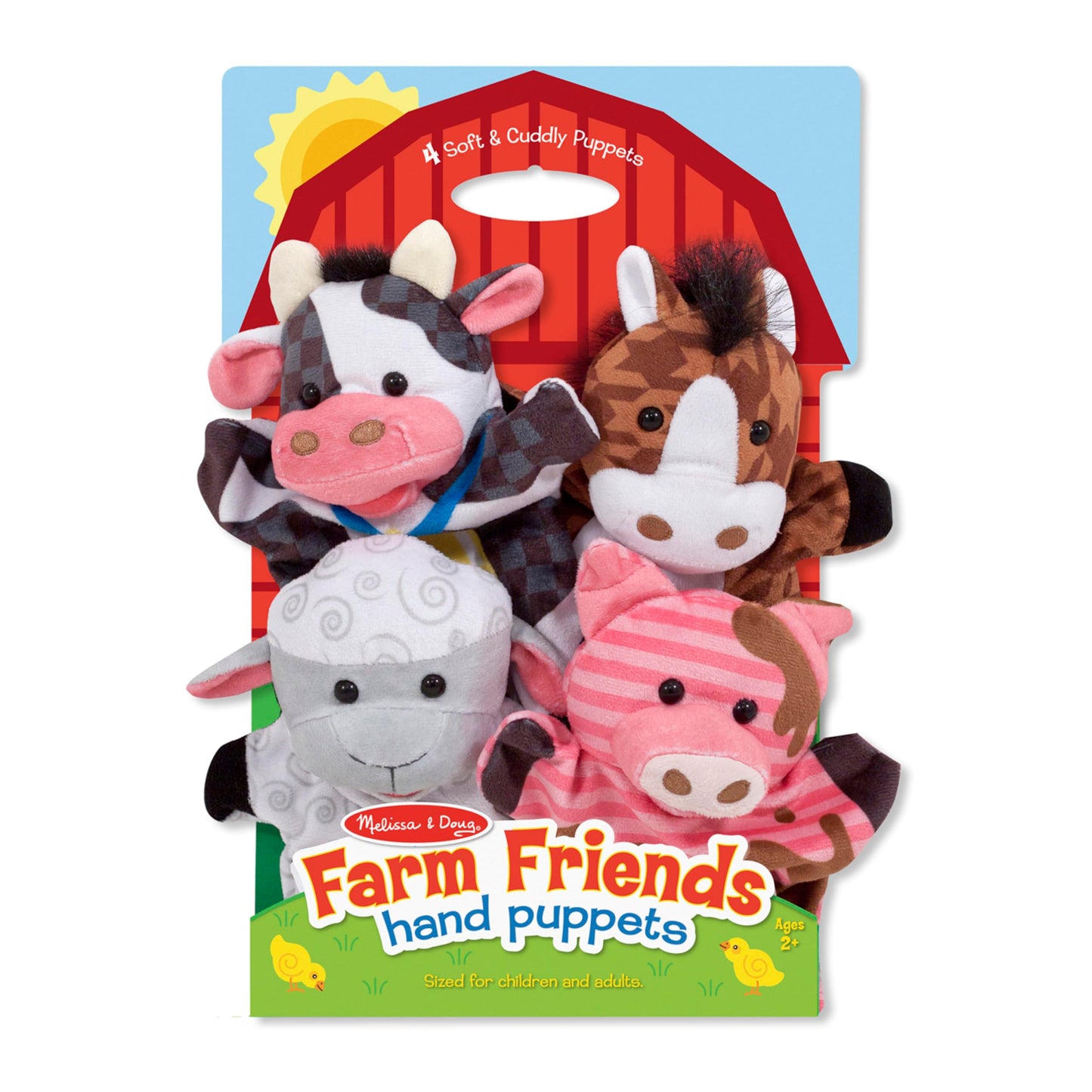 Melissa & Doug Farm Friends Hand Puppets (Set of 4) - Cow, Horse, Sheep, and Pig