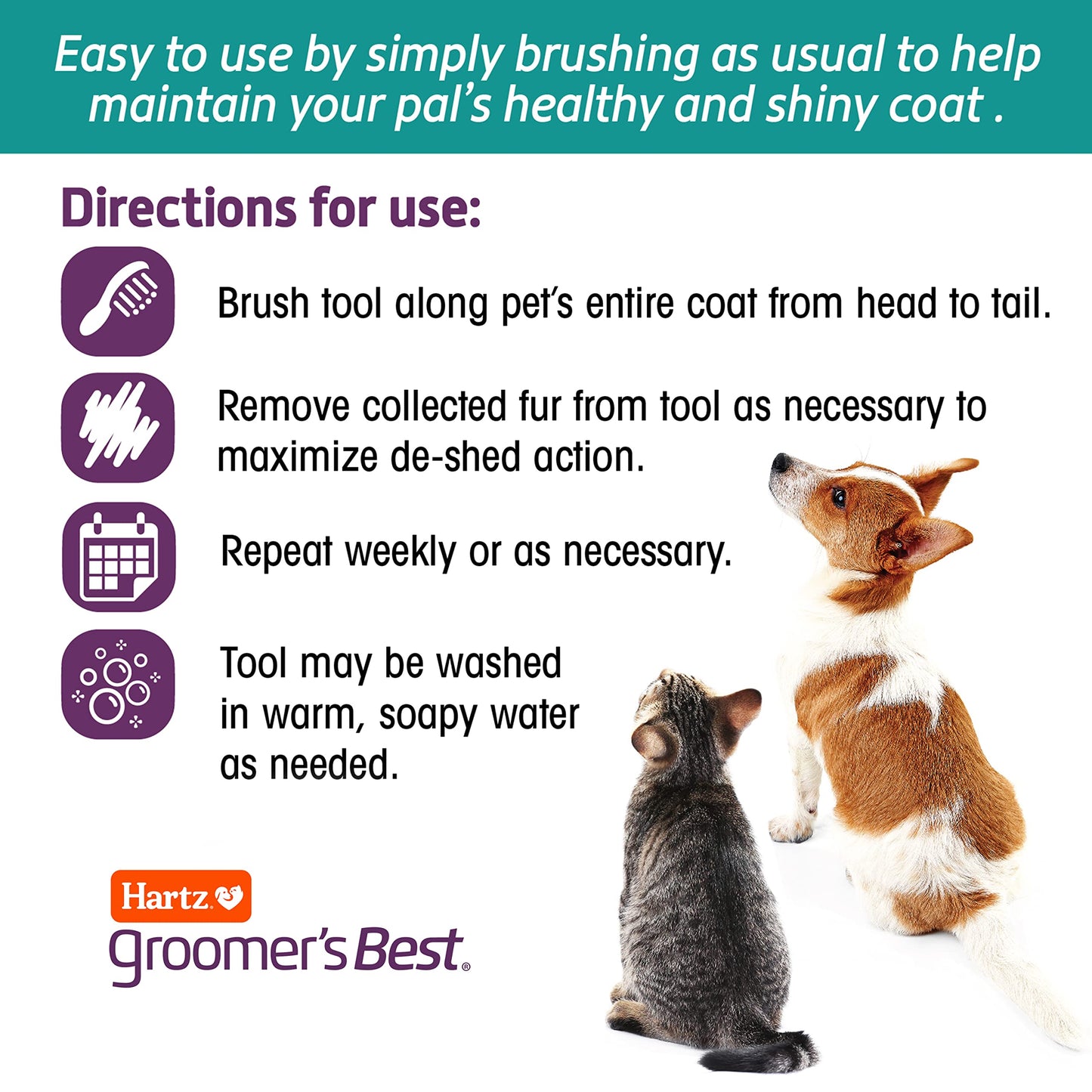 Hartz Grooming Supplies, Groomers Best Combo Brush for Dogs and Professionals 6-in-1 Dog Shampoo and Combo Brush Bundle, Good for All Dogs & Coat Types