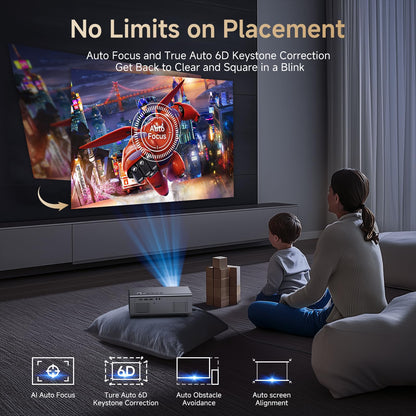 4K Projector with Netflix& Dolby Audio, 1200ANSI Auto Focus&6D Keystone Kogata Smart Projector with Built in Apps Outdoor Movie Proyector with WiFi 6 Bluetooth for Home Theater UPGRADE